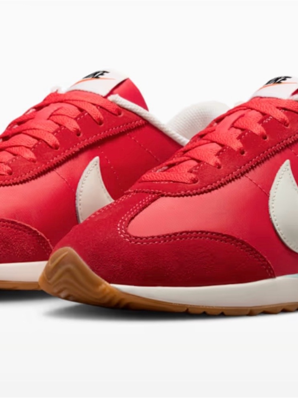 Nike Women’s Red White Sneakers with Gum Sole - Picture 4 of 8